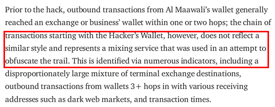 CipherBlade contradicting their own malware theory with mixing service claim